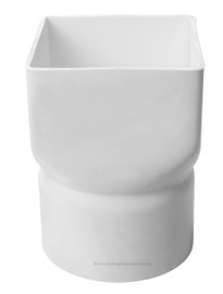 PVC 5" x 5" x 4" SDR35 Downspout Adapter (Centered) (DSA x Hub)