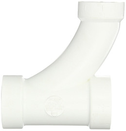 4" x 4" x 2" PVC DWV Combination Wye & 1/8 Bend (S x S x S)