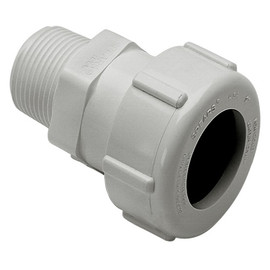 1 1/4" IPS PVC Compression X MPT Adapter (White)