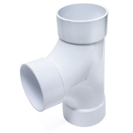 6" x 6" x 6" PVC DWV Solvent Weld 2 Way Cleanout Tee (S x S x S)