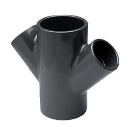 3" x 3" x 2" x 2" PVC Schedule 80 Double Wye (S x S x S x S)