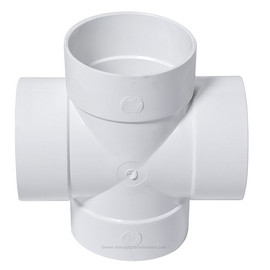 4" PVC SDR35 Solvent Weld Cross Tee (S x S x S x S) (Box of 24)