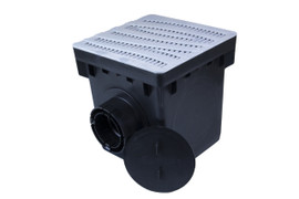 NDS 12" Catch Basin Kit w/ Gray Decorative Wave Grate