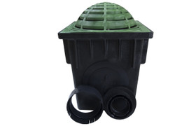 NDS 18" Two Hole Catch Basin Kit w/ Green Atrium Grate