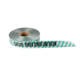 2" X 1000' Green Detectable Marking Tape - Sewer
