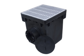 NDS 12" Three Hole Catch Basin Kit w/ Gray Grate