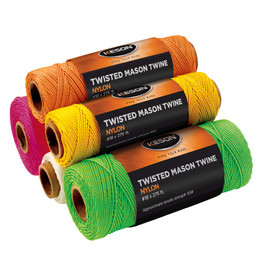 Keson Braided Mason Twine - Pink 500' (Box of 12) PB500-12