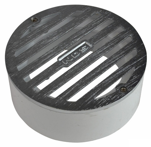 NDS  4" Round Satin Chrome Grate w/PVC Collar 917SC