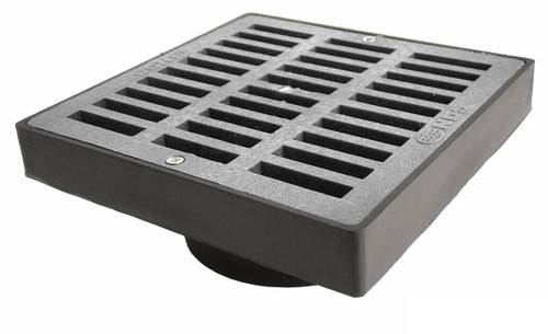 NDS  6" x 6" x 4" Square Grate & Adapter - Gray 642