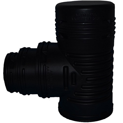 HDPE 6" x 6" x 6"-5"-4" Singlewall Blind Reducing Tee (BE)