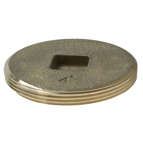 4" Brass Countersunk Threaded Plug (MPT)