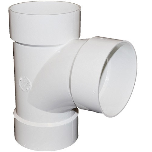 4" x 4" x 4" PVC SDR35 Solvent Weld Sanitary Tee (S x S x S)