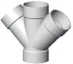 8" x 8" x 6" x 6" PVC SDR35 Solvent Weld Double Wye (SxSxSxS)