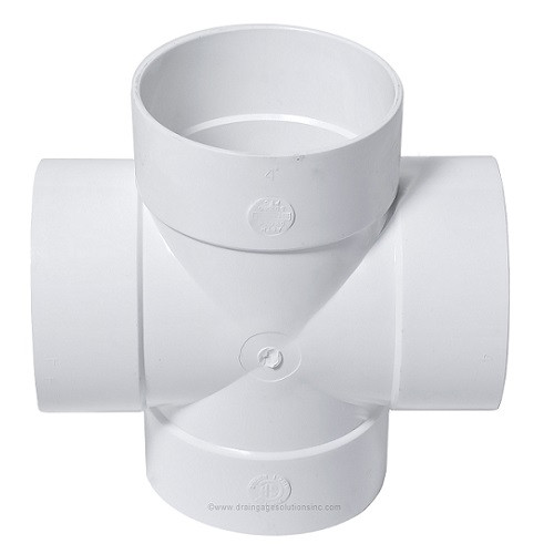 4" x 4" x 4" x 4" PVC SDR35 Solvent Weld Cross Tee (S x S x S x S)