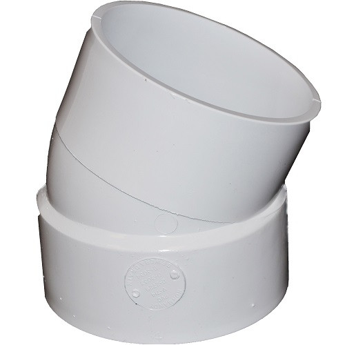 8" PVC SDR35 Solvent Weld Street 22 1/2 (1/16) (S x Sp)