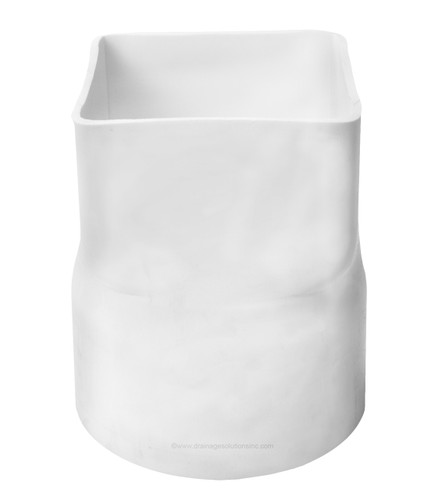 PVC 5" x 5" x 6" SDR35 Downspout Adapter (Centered) (DSA x Hub)