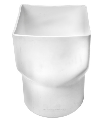 PVC 6" x 6" x 6" SDR35 Downspout Adapter (Centered) (DSA x Spigot)
