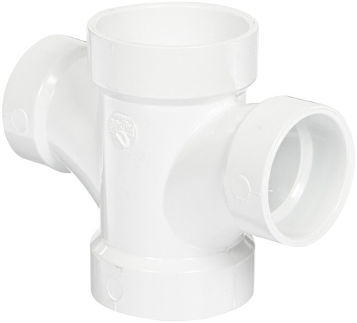 3" x 3" x 2" x 2" PVC DWV Double Sanitary Tee (S x S x S x S)