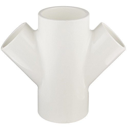 3" x 3" x 2" x 2" PVC Schedule 40 Double Wye (S x S x S x S)