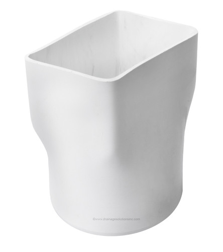 PVC 4" x 6" x 6" SDR35 Downspout Adapter (Centered) (DSA x Spigot)