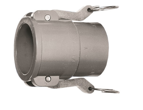 1" PVC Quick Disconnect (Female Coupler x PVC Socket) with stainless handles