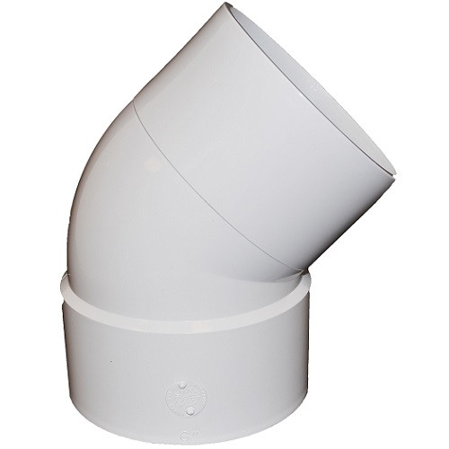 6" PVC SDR35 Solvent Weld Street 45 (1/8) (S x Sp) (Box of 18)