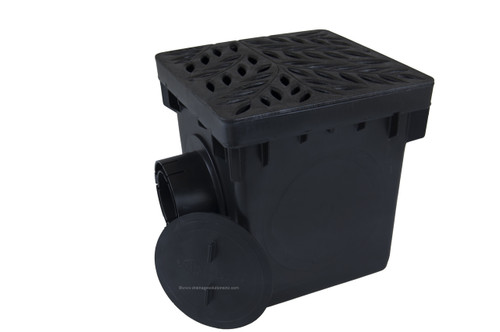 NDS 12" Catch Basin Kit w/ Black Decorative Botanical Grate