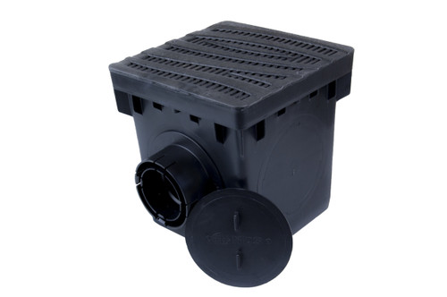 NDS 12" Catch Basin Kit w/ Black Decorative Wave Grate