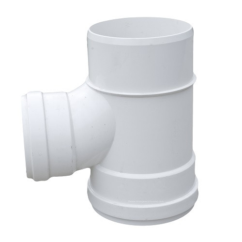 8" x 6" PVC SDR35 Gasket Joint Spigot Sanitary Tee (G x G x Sp)