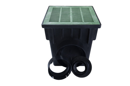 NDS 18" Two Hole Catch Basin Kit w/ Green Grate