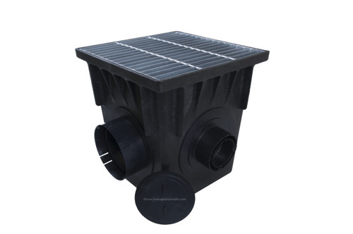 NDS 18" Four Hole Catch Basin Kit w/ Galvanized Metal Grate