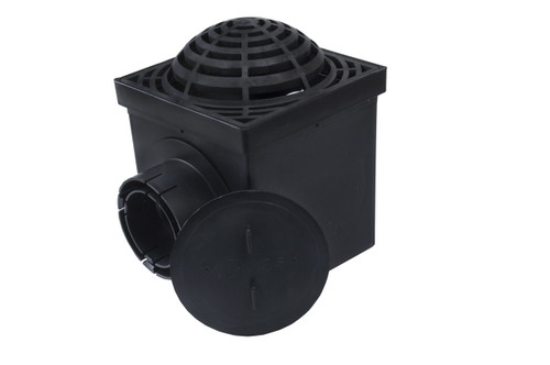 NDS 9" Two Hole Catch Basin Kit w/ Black Atrium Grate 900 981