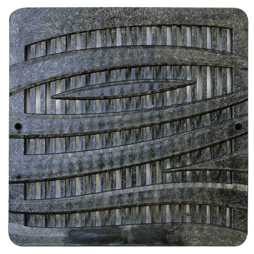NDS Square Decorative Wave Grate for 12" Basin - Black (Each) 1224