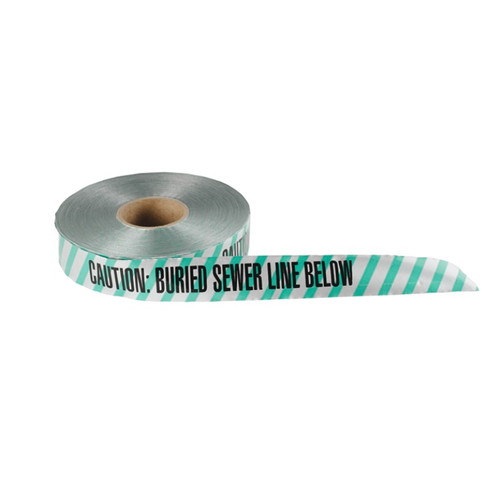2" X 1000' Green Detectable Marking Tape - Sewer