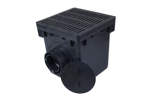 NDS 12" Three Hole Catch Basin Kit w/ Black Grate