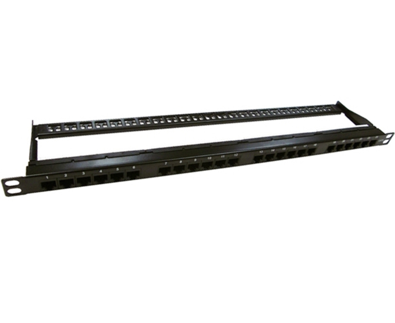 Cat6 Patch Panel 24 Port Half U High Density Strain Relief Support Bar Rowe Networks