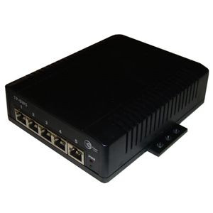 Universal Voltage 10/100/1000MB POE Switch. Switch accepts universal voltage (12-57VDC) via the wire terminal connector on the back of the Switch or via 48VDC POE into the 802.3af/at compliant uplink port (90W max). When powering the Switch via the uplink port the universal voltage input is disabled. All the Switches have DIN Rail mounts included for convenient DIN rail mounting.
Features
High Power 10/100 and 1000Mb (¡§G¡¨) POE Switch
Remotely Power Equipment thru CAT5 Cable up to 100m
Up to 35W per Port
Automatic MDI/MDI-X Crossover
Automatic Speed and Duplex Sensing
1K Self Learning MAC Address Table
Compact Size
High Temperature Operation
Applications
Wireless Access Points and Client Devices
IP Phone and Security Camera Systems
Power multiple devices from 1 data cable