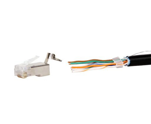 Shielded Rj45 Connector For Cat6 Cat6a Cat7 Solid And Stranded Cable 50 Pack Rowe Networks