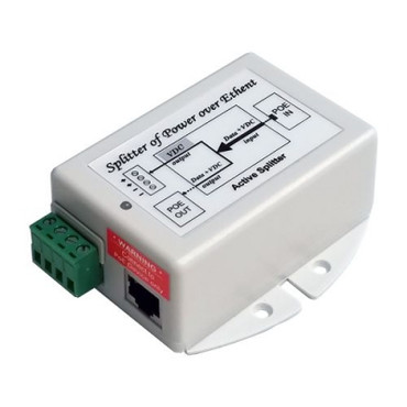 POE-MSPLT-4812P-F | PoE Splitter, 802.3at Input, 12VDC and 48V Passive PoE  Output, Female RJ45, 15W