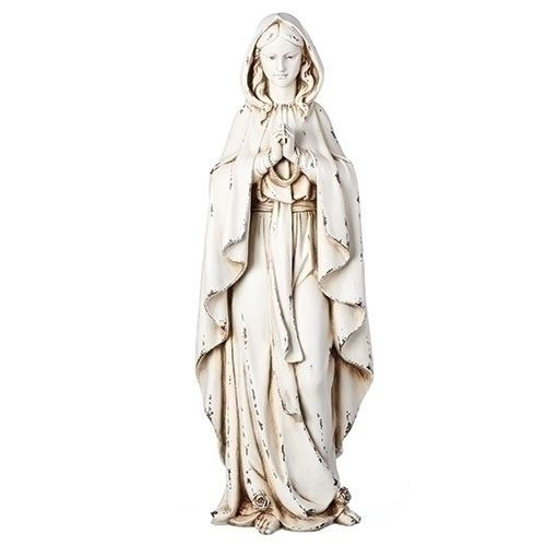 Distressed Our Lady of Lourdes Garden Statue - 23"