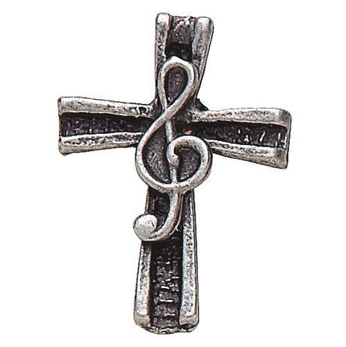 Pewter Clef on Cross Lapel Pin St. Jude Shop, Inc.