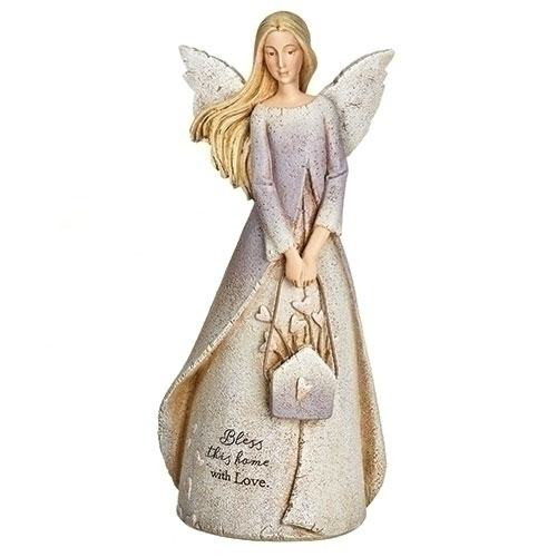  Bless This  置物 Bless This Home Angel with Flowers Figure, 12573 - St. Jude