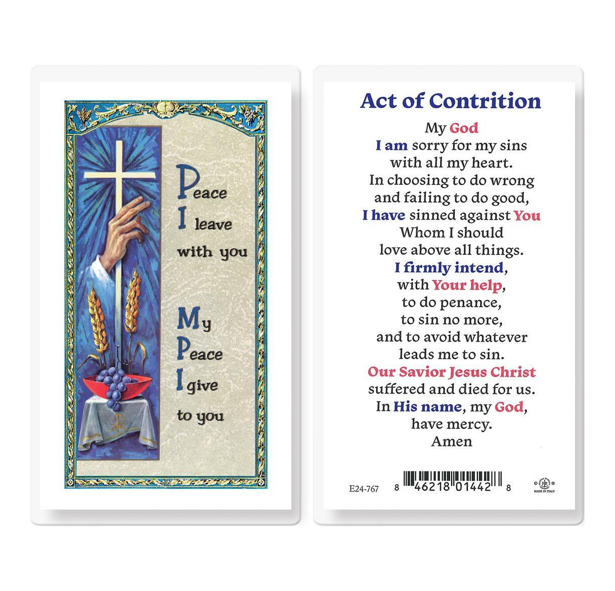StealStreet ACT Of Contrition Klare Italienische Heiligen Karte – Religiöse Kunst, Sammlerstück, Geschenk