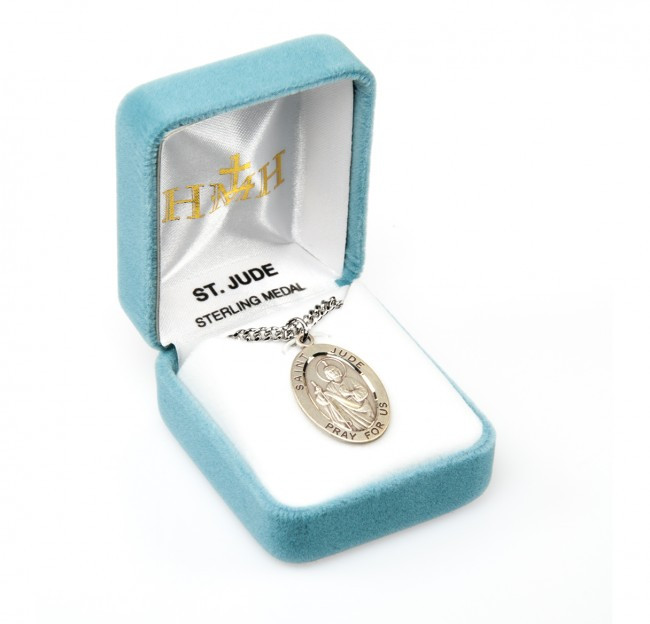 Sterling Silver Oval St. Jude Medal - 24" Chain - St. Jude Shop, Inc.