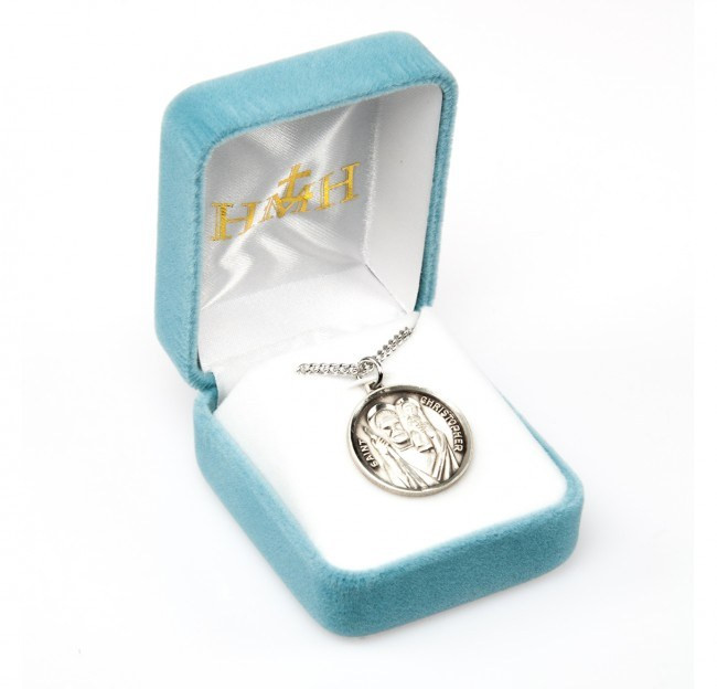 Sterling Silver Round St. Christopher Medal - 20" Chain - St. Jude Shop ...