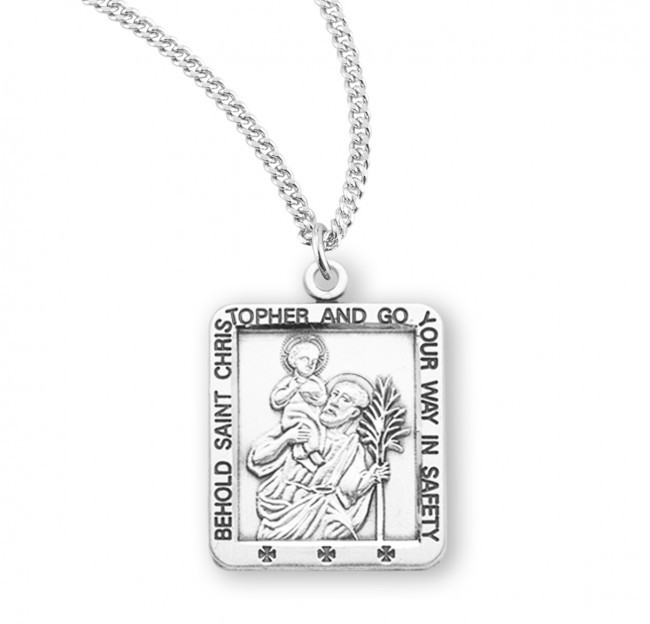 COLLANA CATENA CIONDOLO ARGENTO STERLING ST SAINT CHRISTOPHER