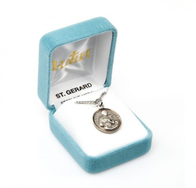Sterling Silver Round St Gerard Medal - 20" Chain - St. Jude Shop, Inc.