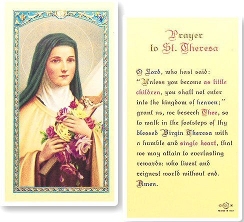 St. Therese Laminated Holy Card - St. Jude Shop, Inc. St. Therese Laminated Holy Card - St. Jude Shop, Inc.