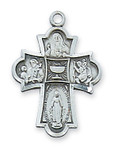 Antique Pewter 4-Way Pendant with Chalice Center 