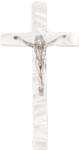 Pearlized Antique White Wall Crucifix for Holy Communion or Baptism. Comes gift boxed. 7"H x 4"W x 3/4"D